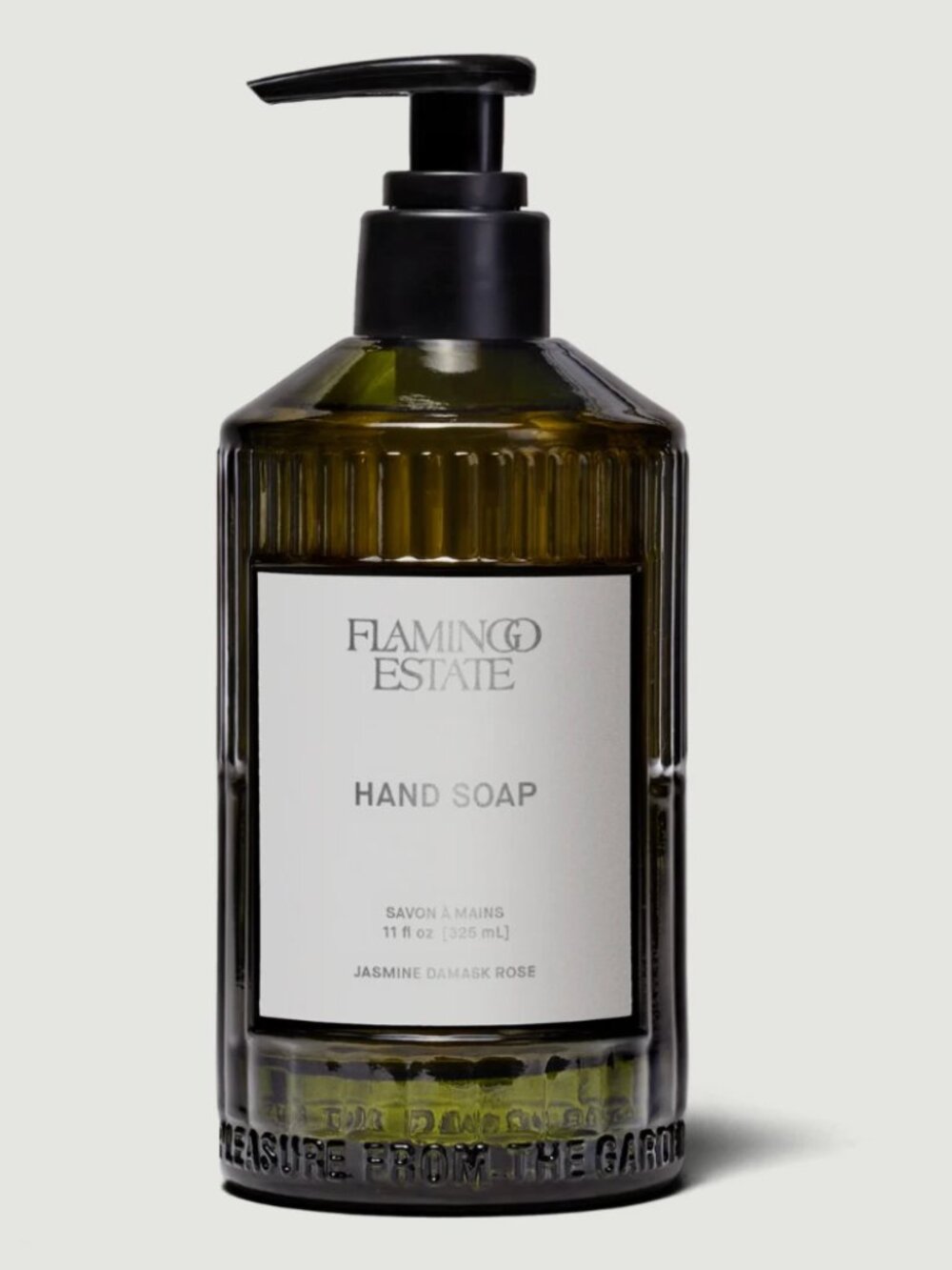 FLAMINGO ESTATE Jasmine Damask Rose Hand Soap 11fl. oz. Glass Bottle. NIB